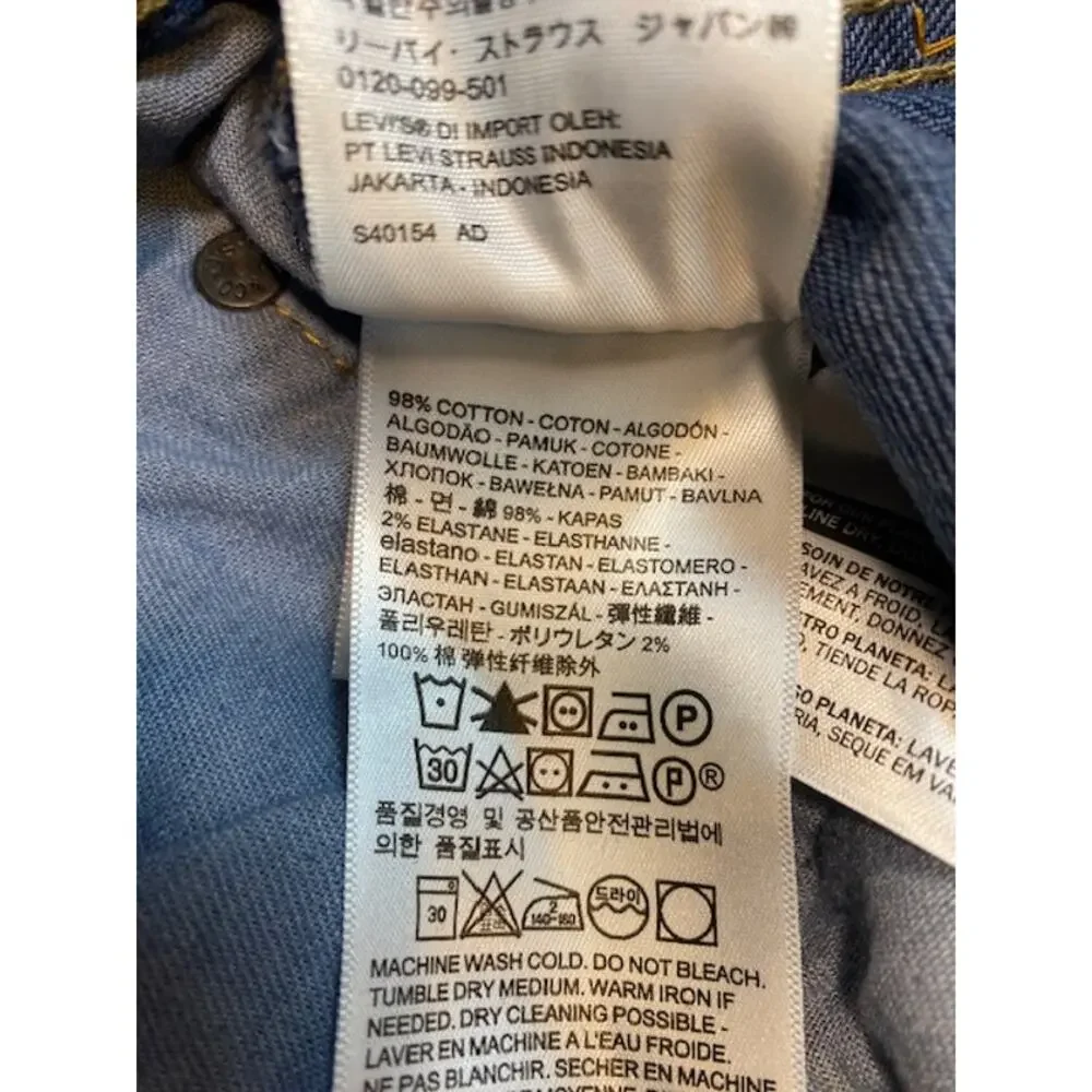 New Levi's 501 Men's Size 40 Blue Light Wash Distressed Cut Off Shorts Stretch